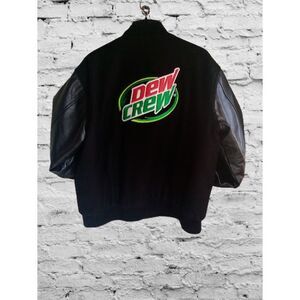 1980s NASCAR Game Sportswear Ltd Dodge Mt Dew Crew Letterman Jacket Men XL Wool